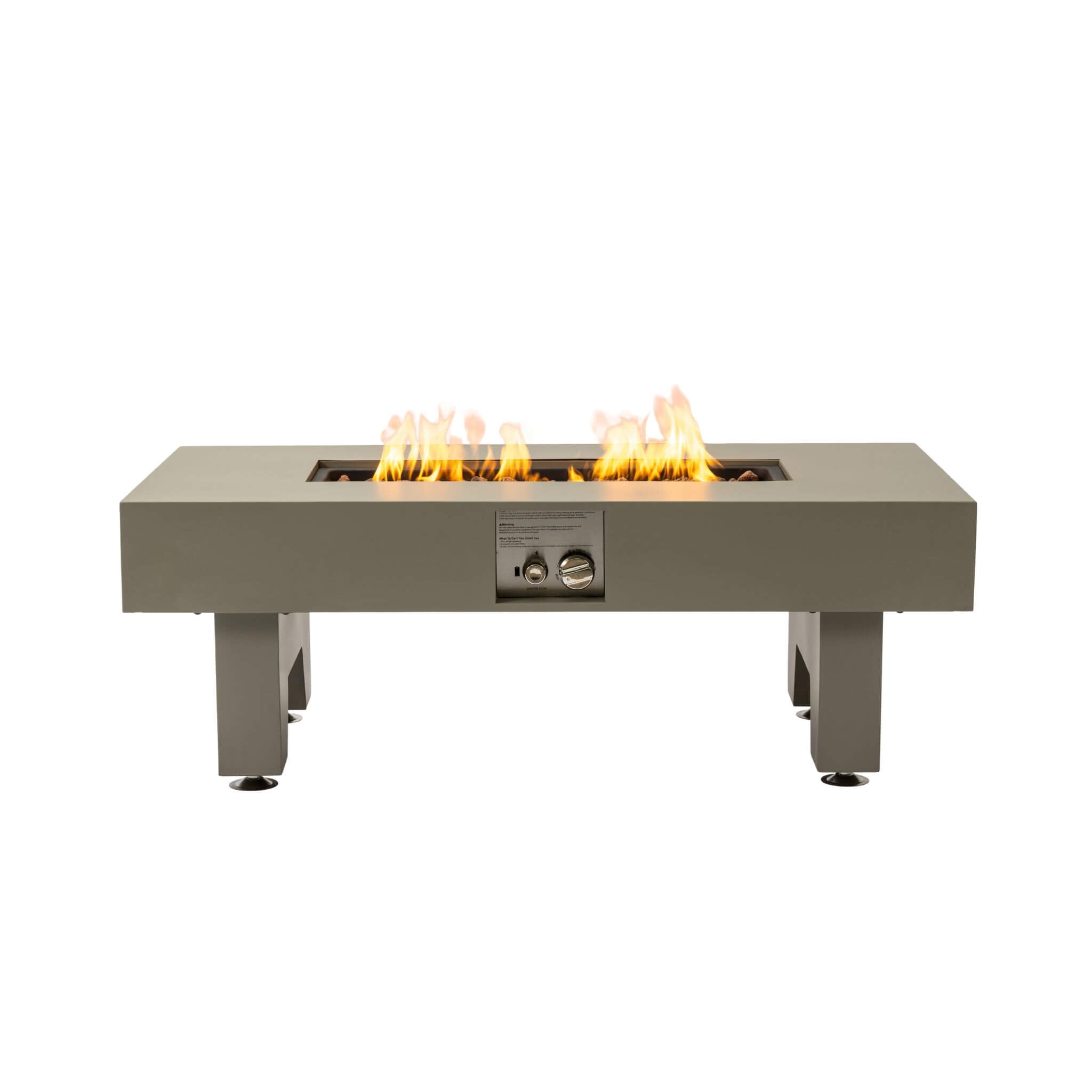 Alora 42-Inch 50K BTU Iron Liquid Propane Fire Pit Table With Glass Stones (SAK63845)