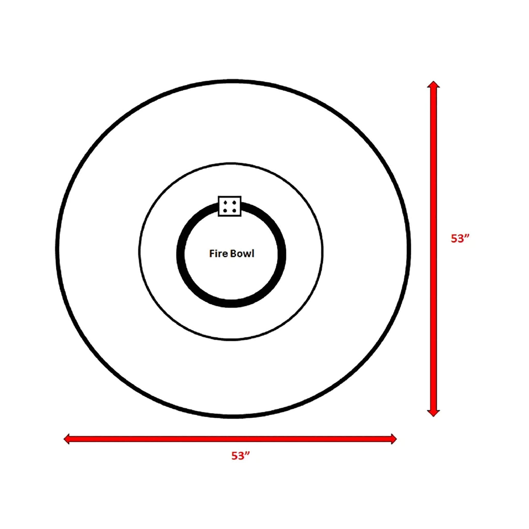 Alora 52-Inch Propane Fire Pit Wicker Table With Aluminum Top (SAK28510)