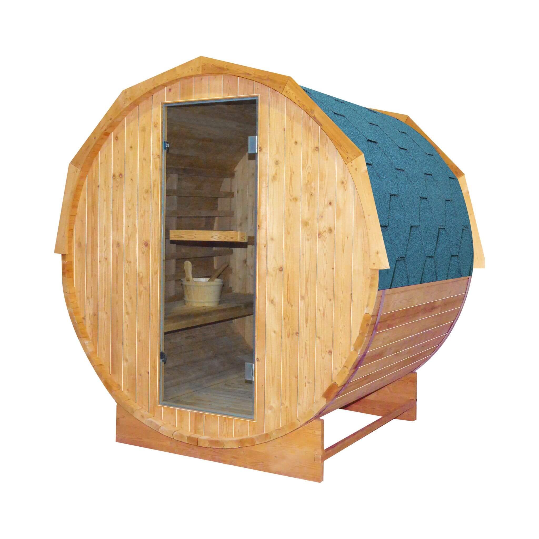 Thermora Ignite Large Premium American White Oak Outdoor Wooden Barrel Sauna With 4.5KW Sauna Heater (SAK45968)