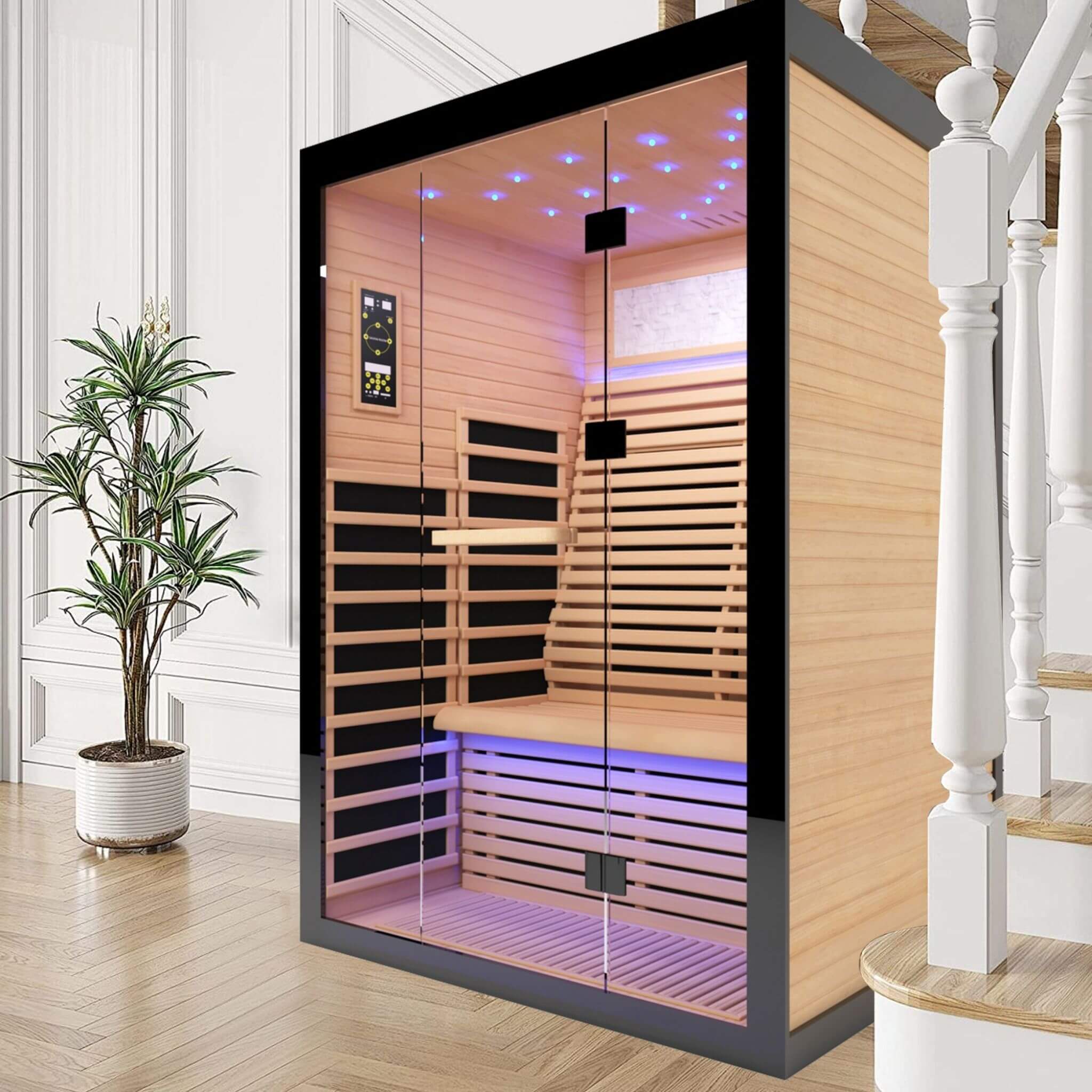 Thermora Vapor Luxury 2-Person Canadian Hemlock Wood Far Infrared Home Sauna (SAK56874)