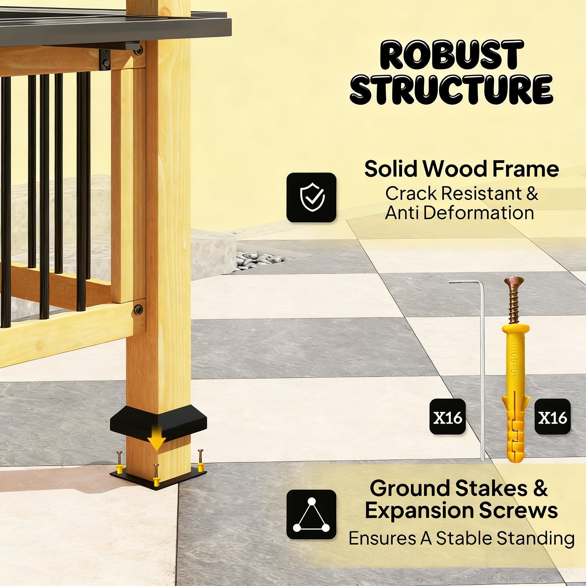 [06X13FT] Premium Outdoor Hardtop Wooden BBQ Grill Gazebo (SAK97420)