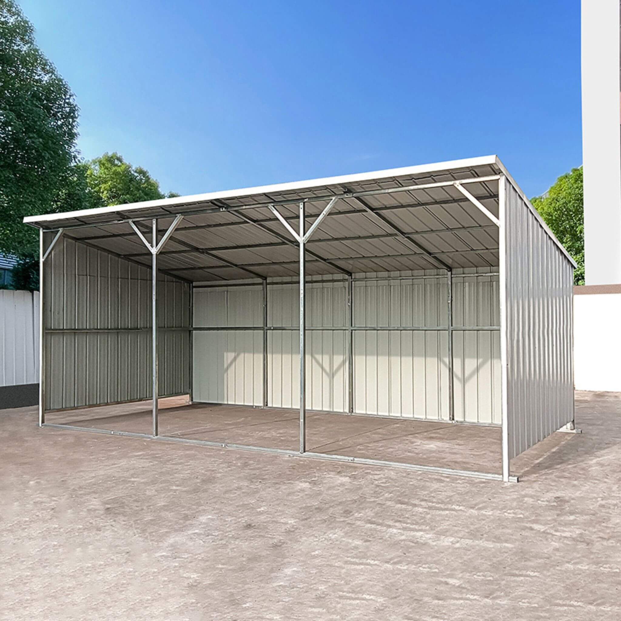 [12X25FT] Heavy-Duty Galvanized steel Storage Equipment Shed (SAK20471)
