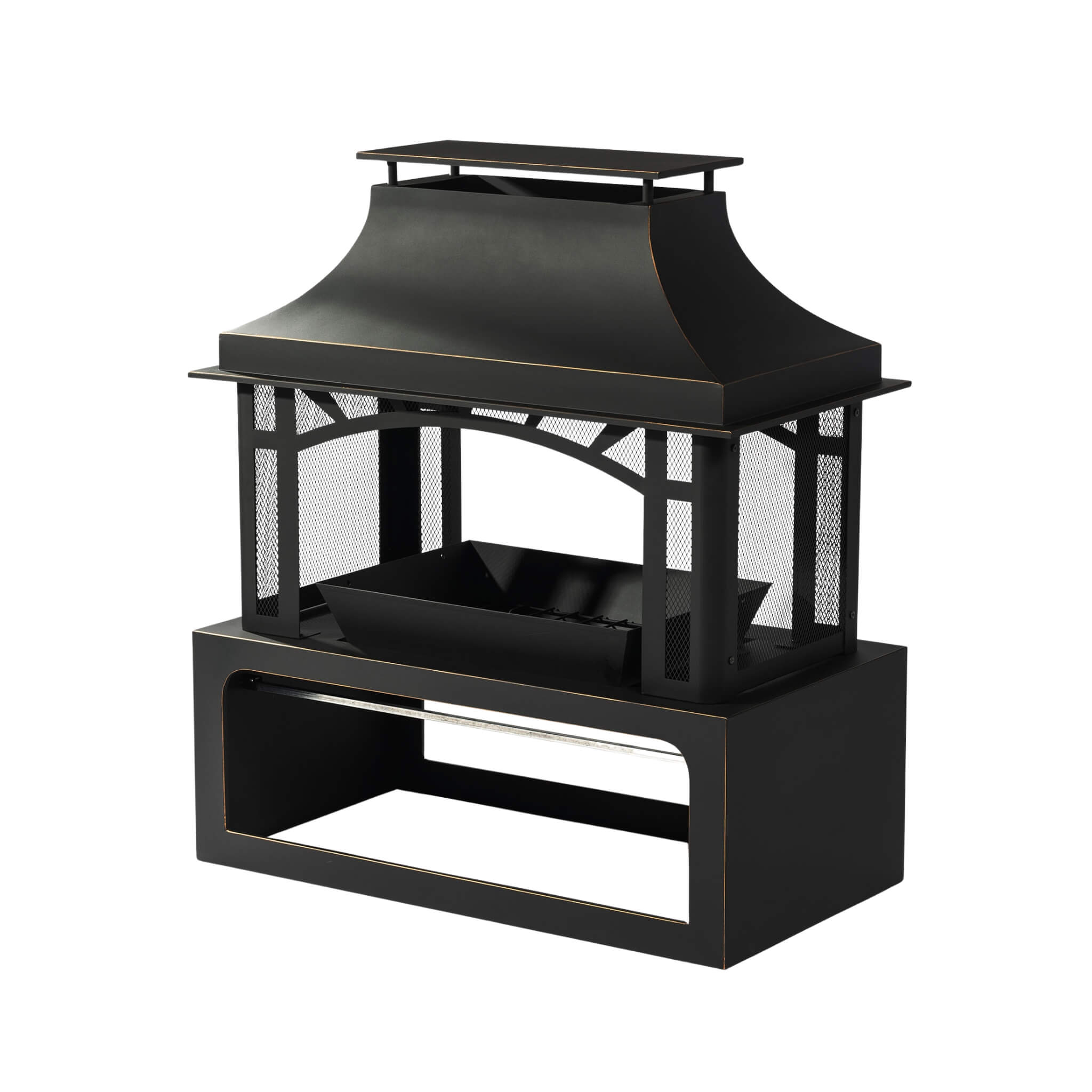 Alora 40-Inch Outdoor Steel Wood-Burning Backyard Fireplace Fire Pit (SAK45758)