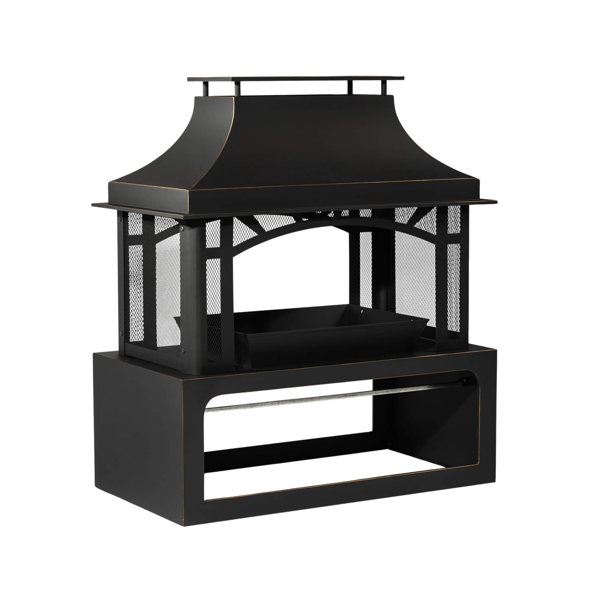 Alora 40-Inch Outdoor Steel Wood-Burning Backyard Fireplace Fire Pit (SAK45758)