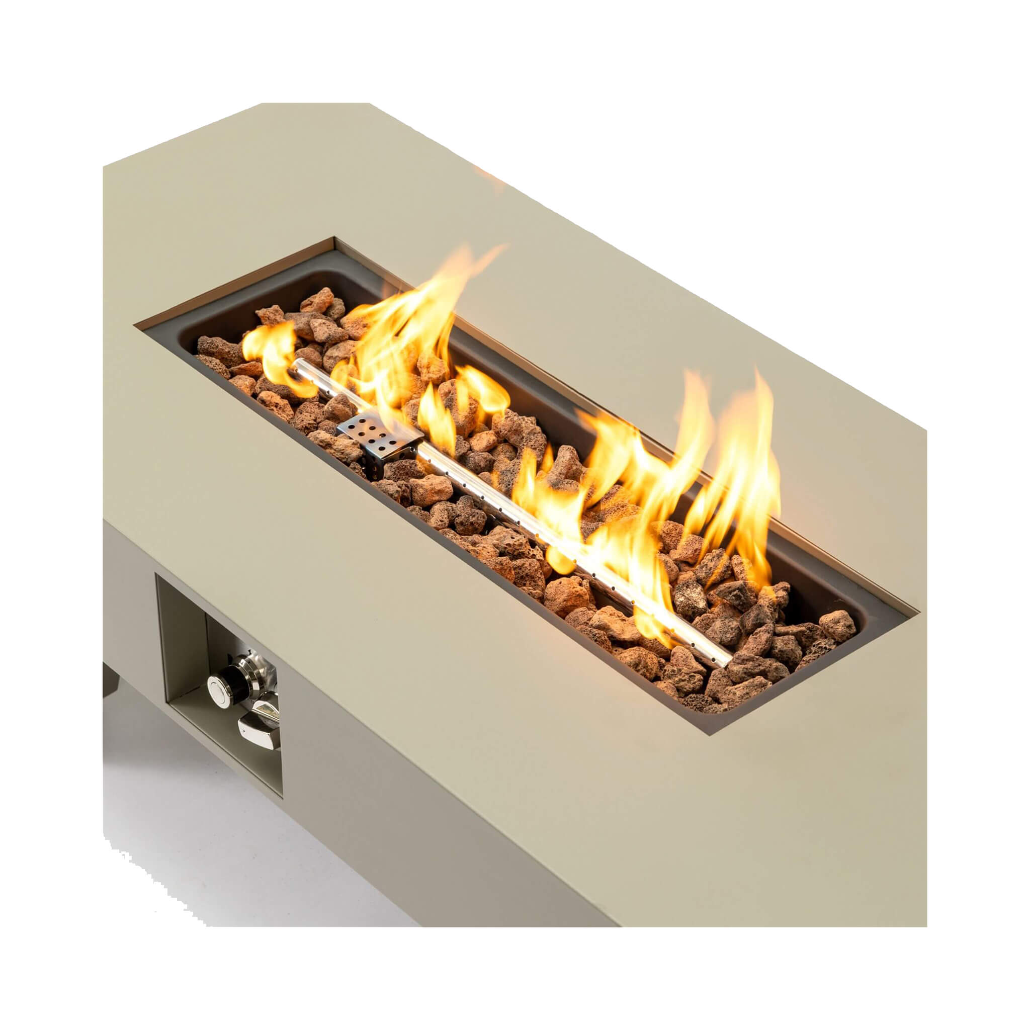 Alora 42-Inch 50K BTU Iron Liquid Propane Fire Pit Table With Glass Stones (SAK63845)