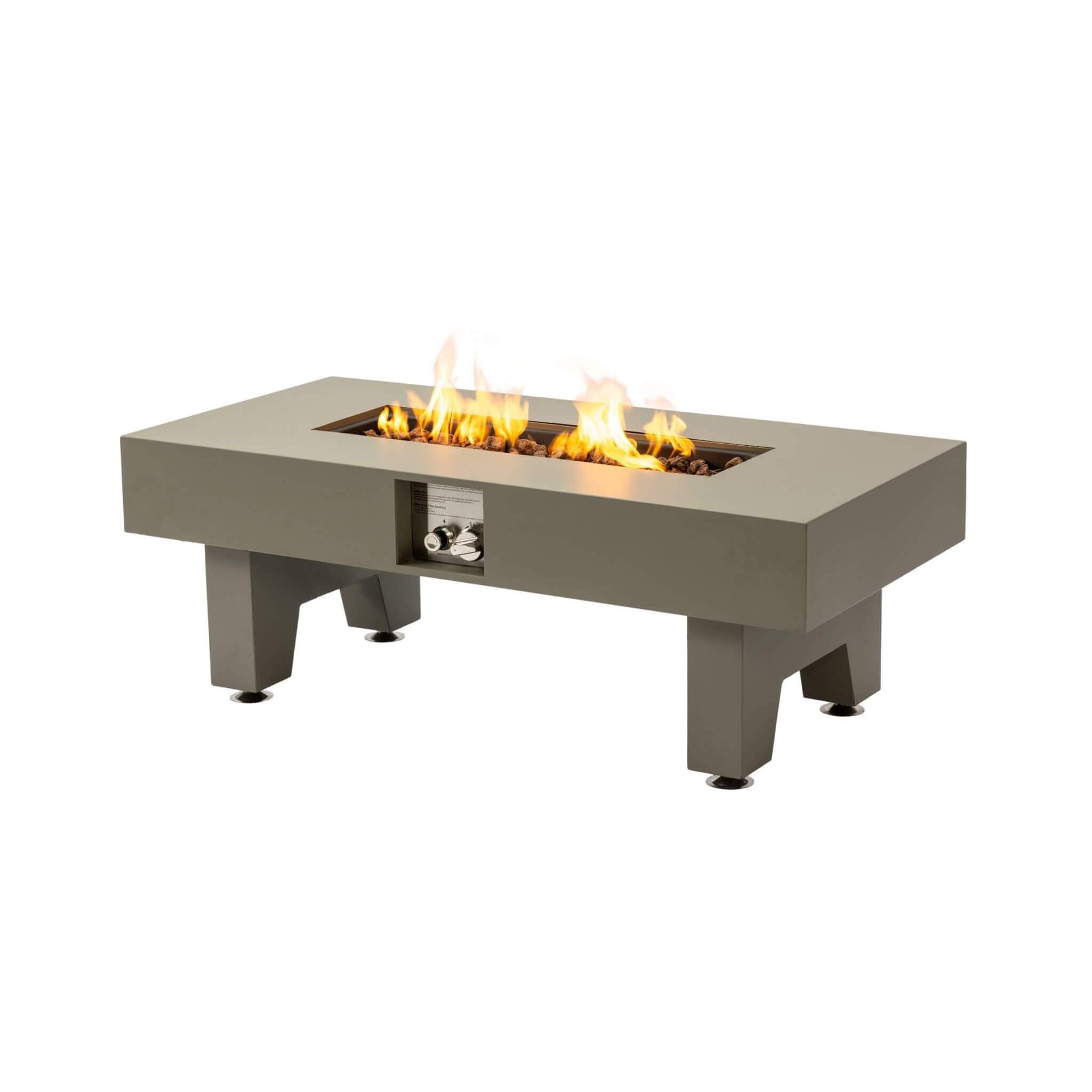 Alora 42-Inch 50K BTU Iron Liquid Propane Fire Pit Table With Glass Stones (SAK63845)