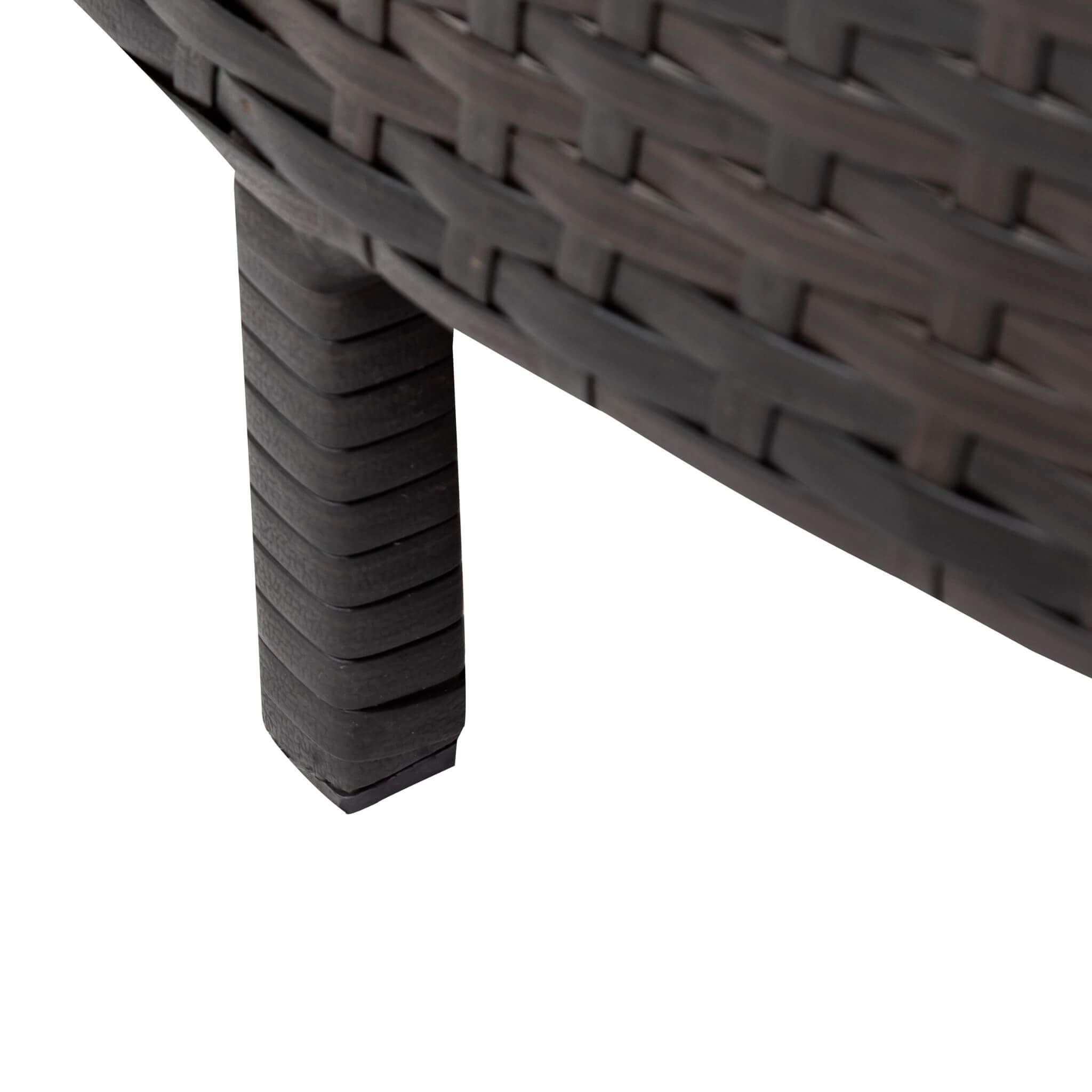 Alora Premium 5-Piece All-Weather Half-Moon Outdoor Rattan Wicker Patio Sectional Sofa Furniture Set With Tempered Glass Table (SAK32615)