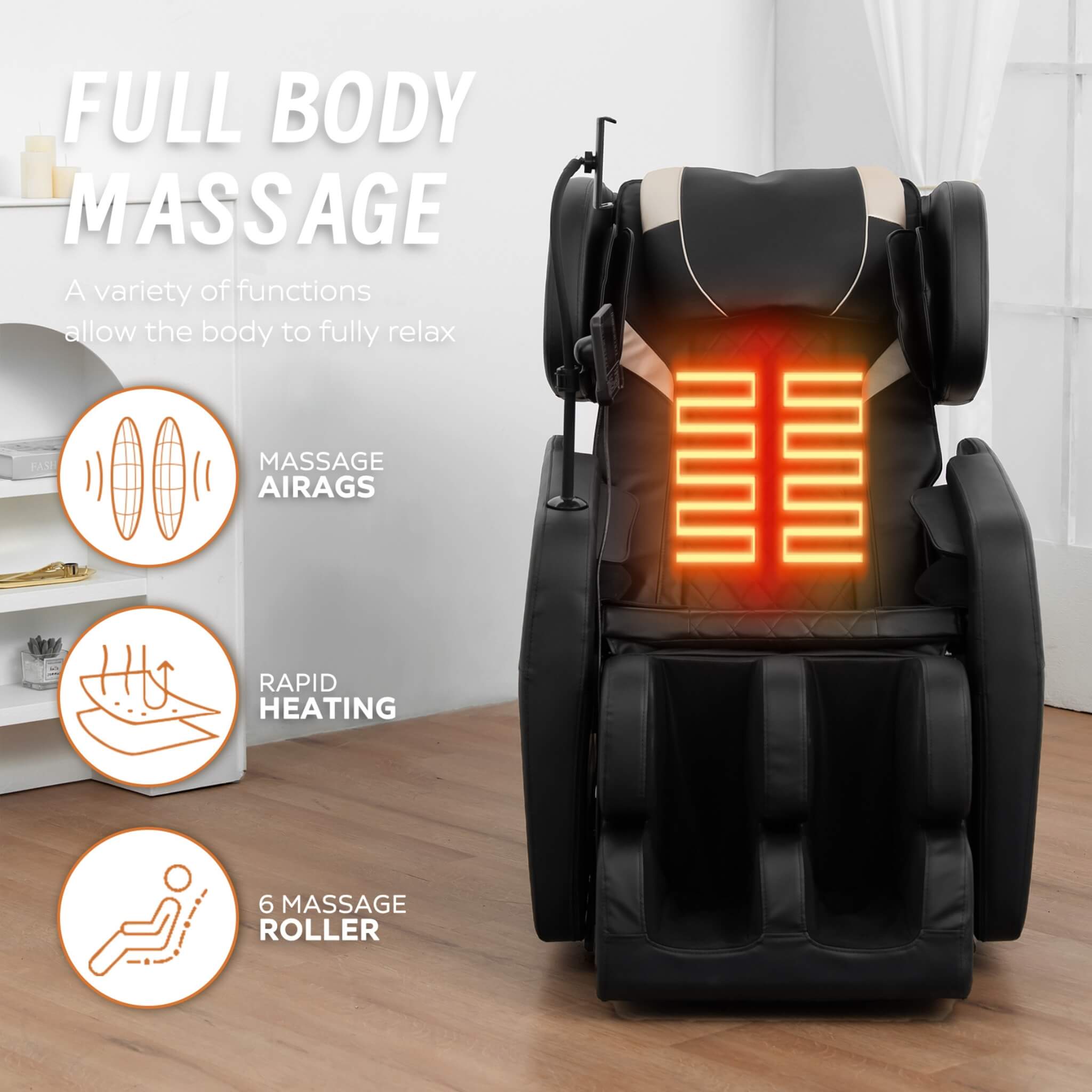 Airvana Nocturne Full-Body Zero Gravity Massage Chair With Retractable Footrest (SAK40593)