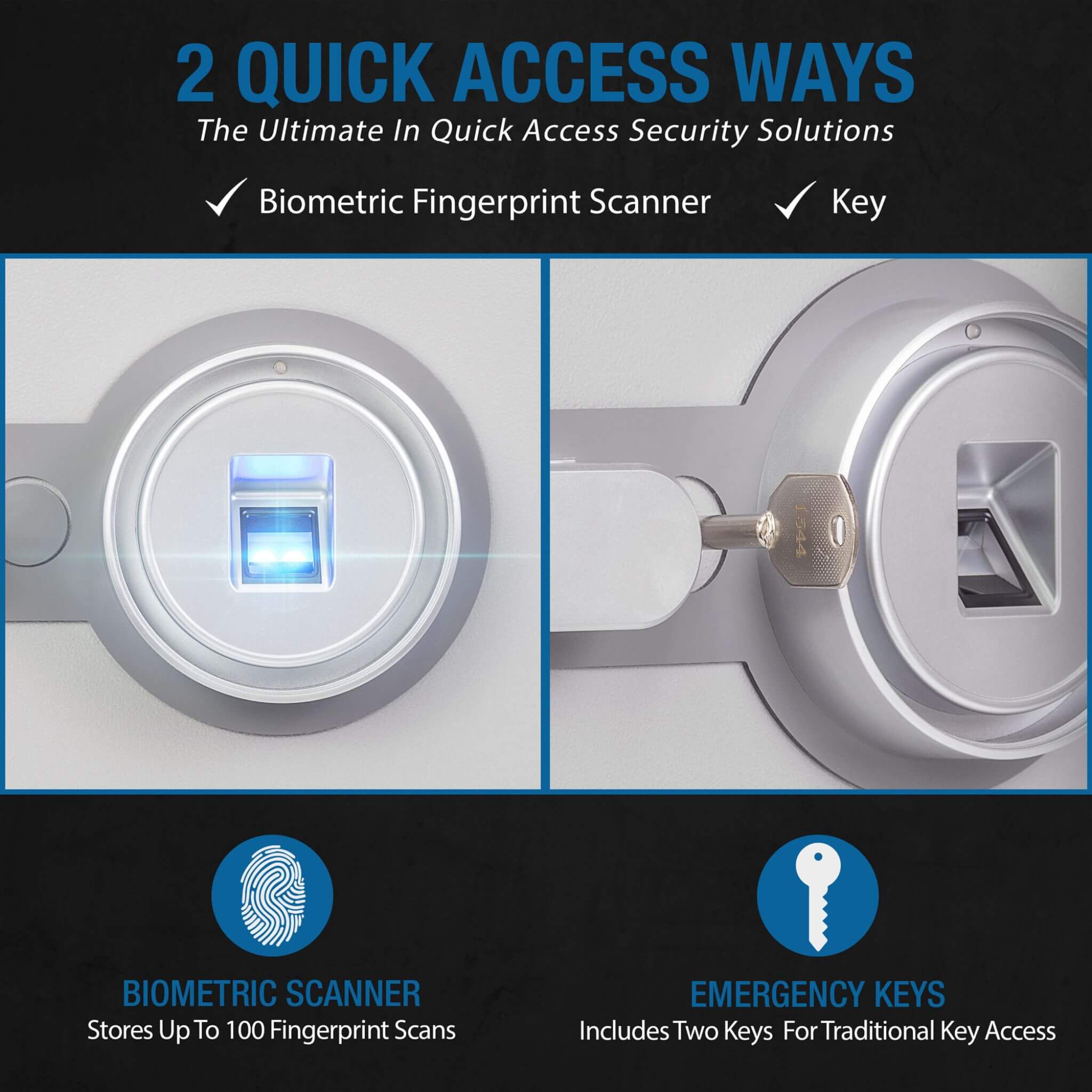 Barska 4.48 CF Large Heavy-Duty Fireproof Biometric Safe (SAK83490)