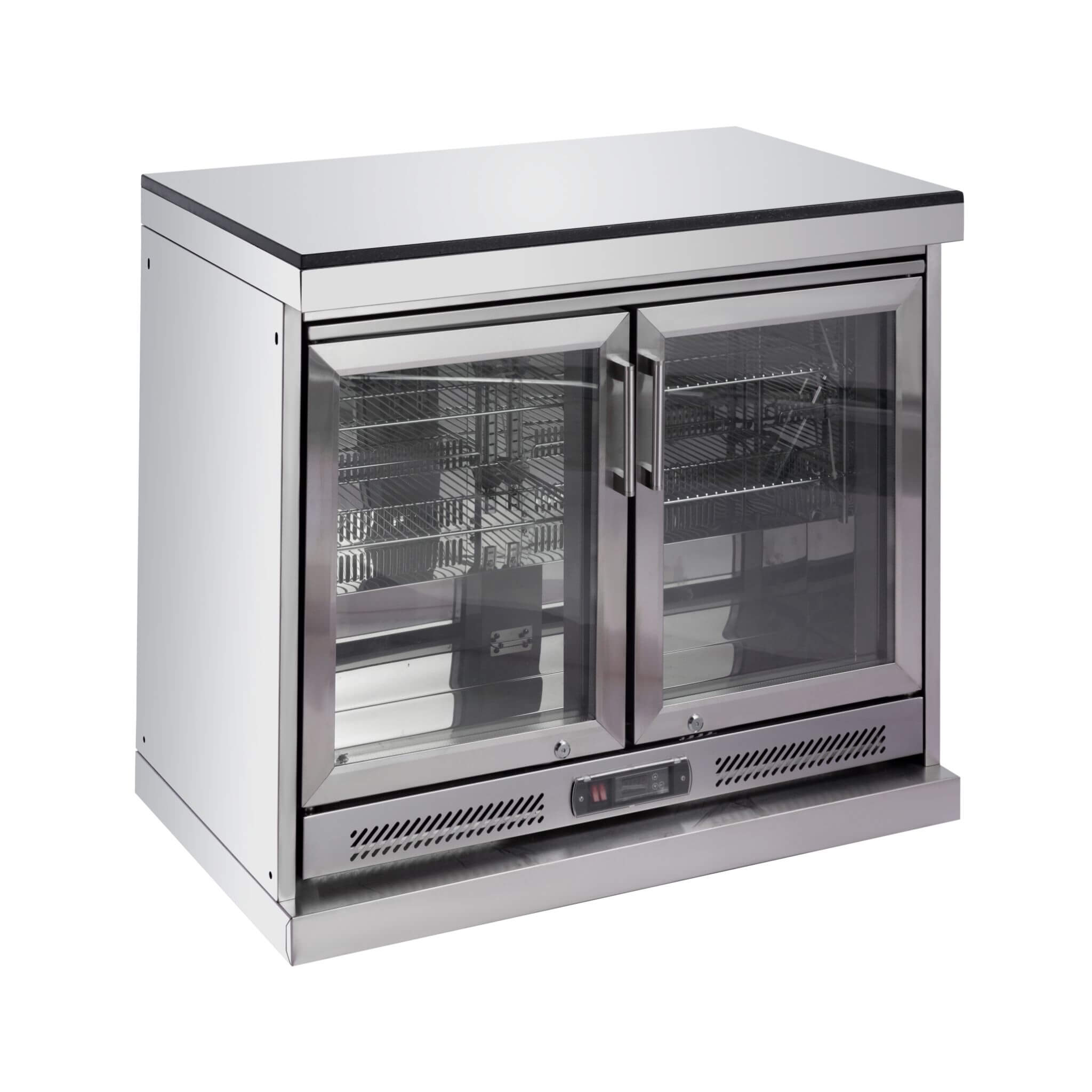 Castelle Flame 62-Inch 6-Burner Gas Outdoor Grill Island With Wine Cooler And Rotisserie (SAK31642)