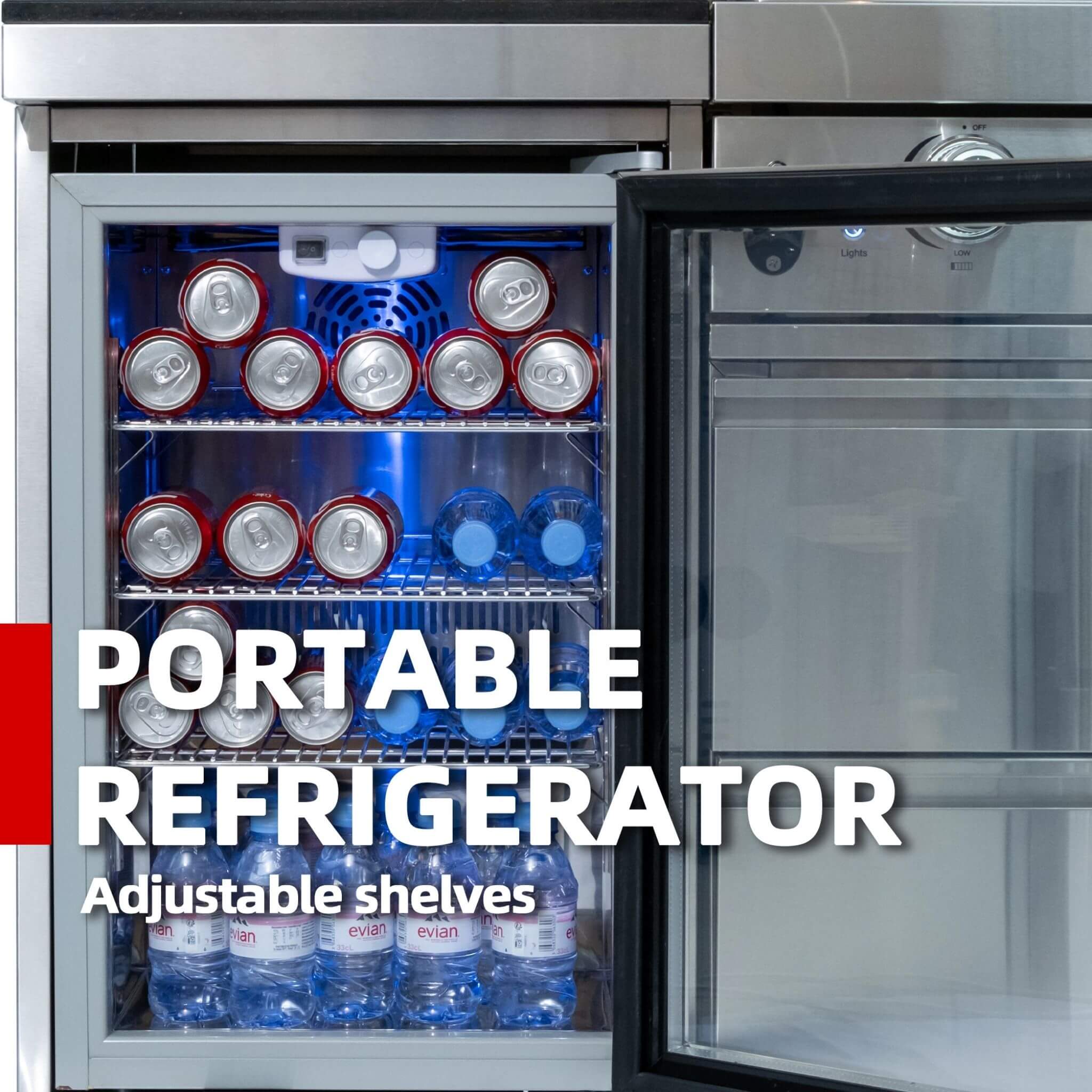 Castelle Flame 62-Inch 6-Burner Gas Outdoor Grill Island With Wine Cooler And Rotisserie (SAK31642)