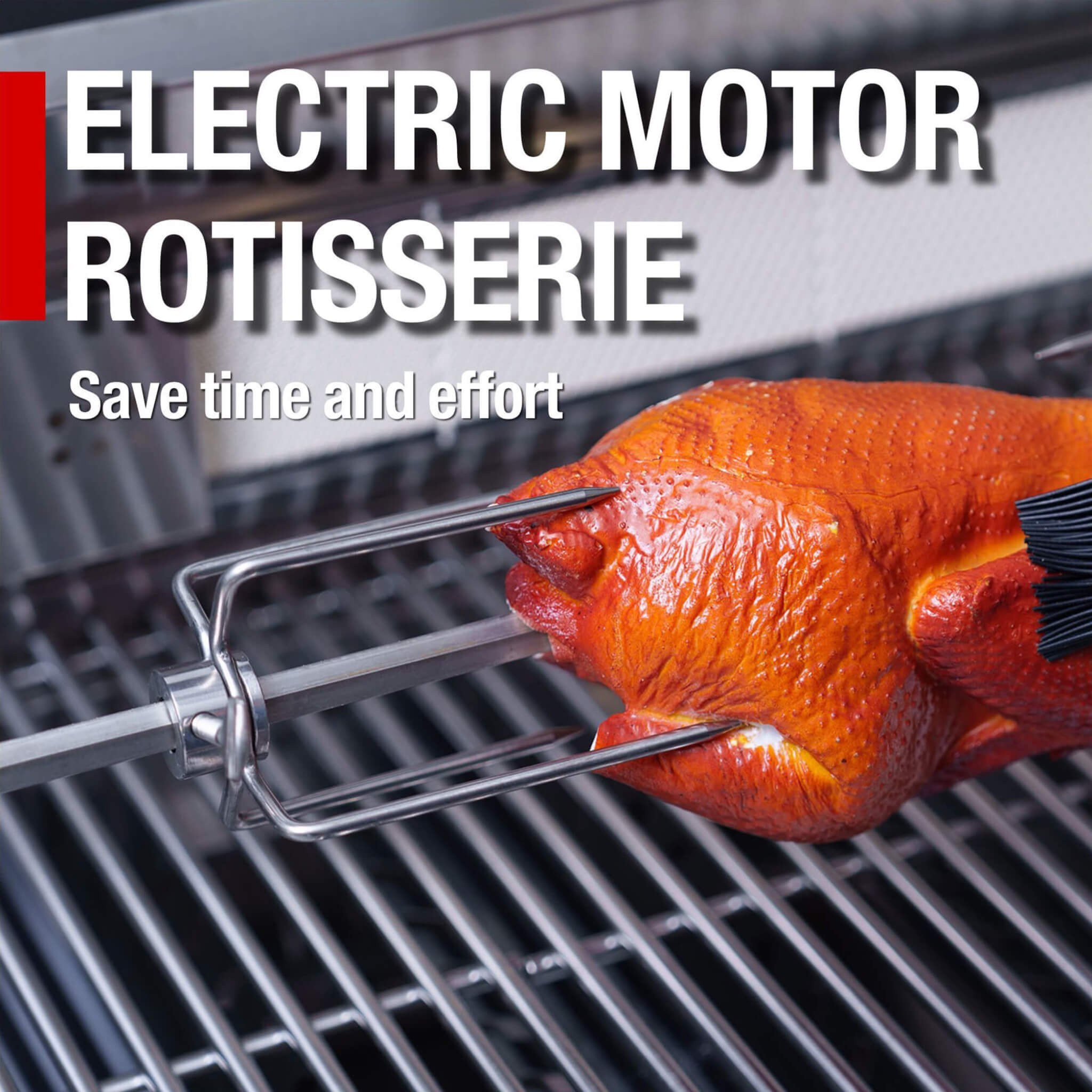 Castelle Flame 85K BTU Outdoor BBQ Kitchen Grill Island With 43-Inch 6-Burner Grill, Wine Fridge, Rotisserie Kit, And Sink (SAK23864)