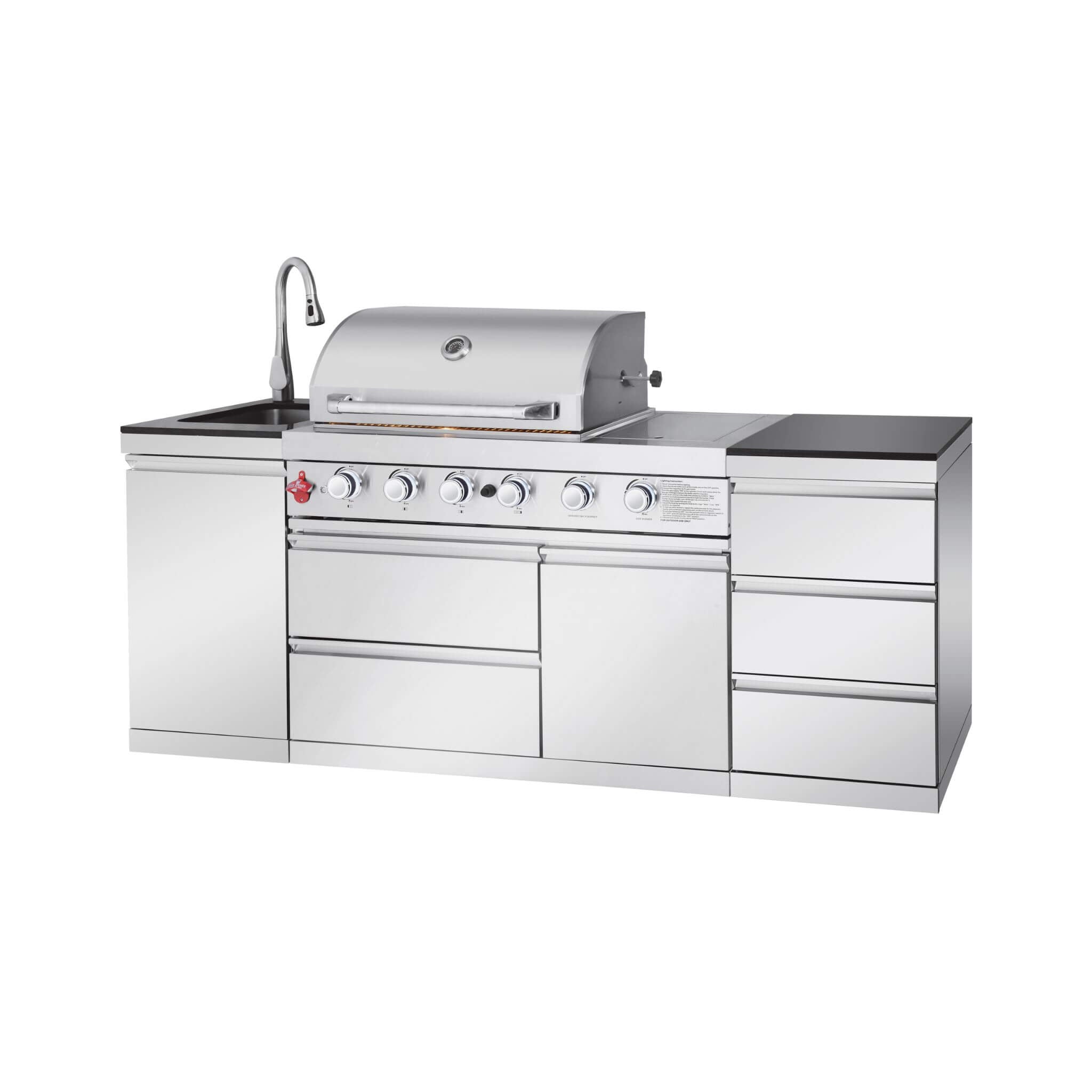 Castelle Flame Deluxe 4-Burner 72000 BTU Stainless Steel BBQ Island (SAK31425)
