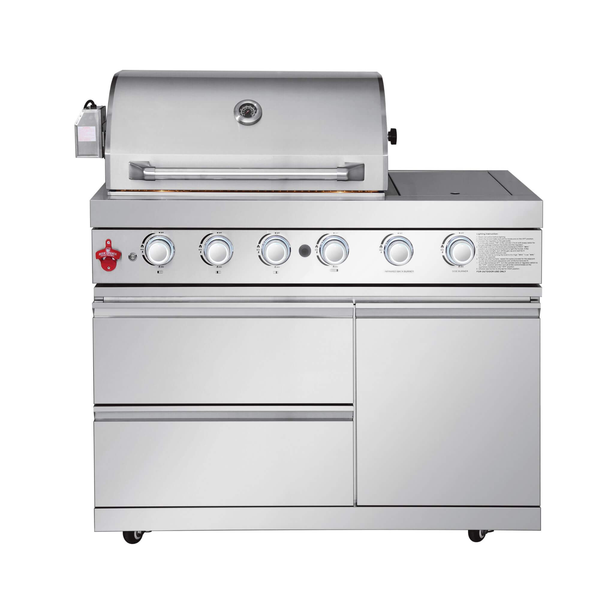 Castelle Flame Deluxe 4-Burner 72000 BTU Stainless Steel BBQ Island (SAK31425)