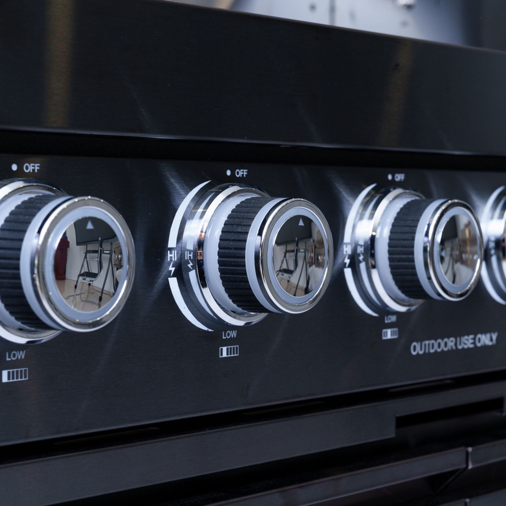 Castelle Flame Premium Black Stainless Steel 4-Burner Gas Grill With Rotisserie Kit (SAK48157)