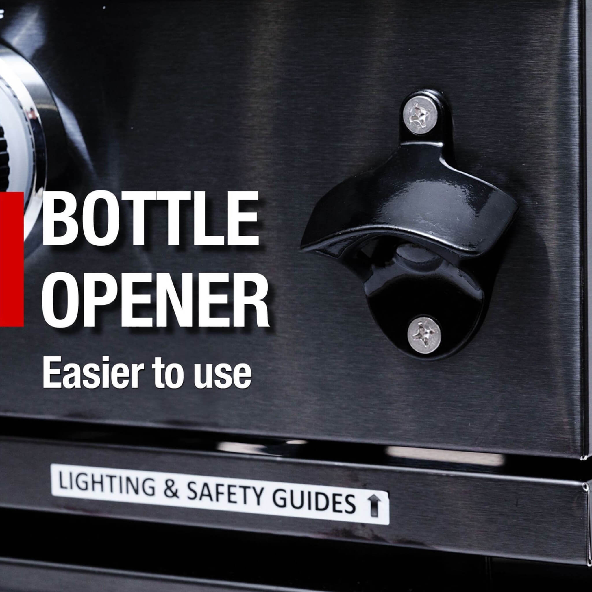 Castelle Flame Premium Black Stainless Steel 6-Burner Gas Grill Kitchen Island With Rotisserie Kit (SAK82641)