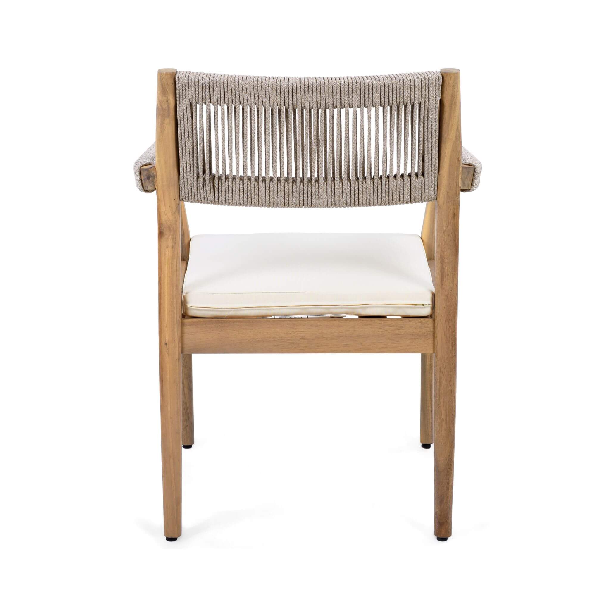 Alora Premium 5-Piece Outdoor Acacia Wood Patio Furniture Set With Braided Dining Chairs, Cushions, And Dining Table (SAK26754)